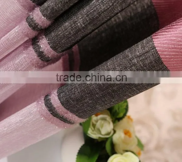 Elegant Strip New Design Sheer Curtain Panel Woven With Silver Metallic Yarn photo-3