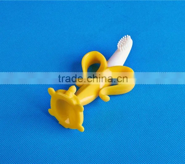 Soft Baby Banana Bendable Training Toothbrush, Cute Fruit Shape Baby Teether Toothbrush photo-3