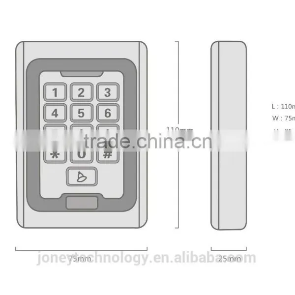 Vandal-proof Metal Access Control With 125Khz MF Card photo-6