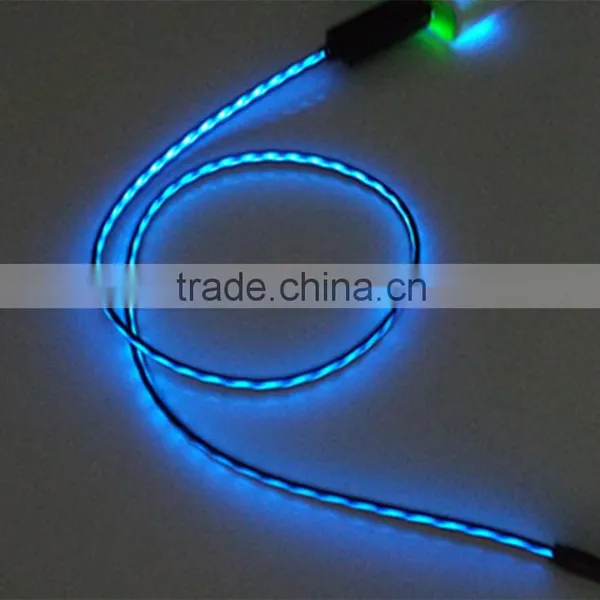 Visible Flow Led EL Light Micro Usb Sync Data Charge Cable for Android photo-2