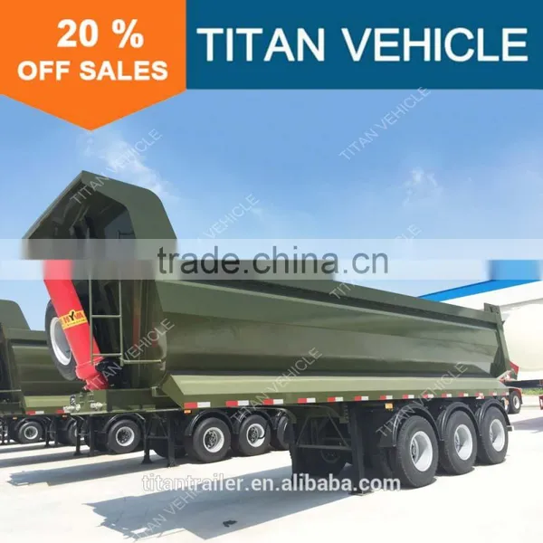 Titan Tri Axle Hydraulic Cylinder Side Dump Trucks / Tipper Dumper Truck Trailer For Sale photo-5