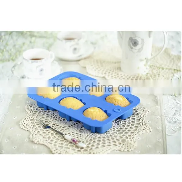 Promotional Gift 6 Cups Snowman Shape Silicone Cake Pan Mold photo-3