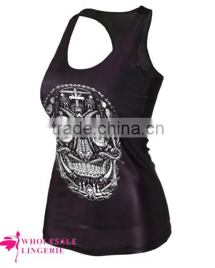 Black Scary Ladies Skull Snake 3D Printed Tank Top BX121 Tank Top Women photo-2