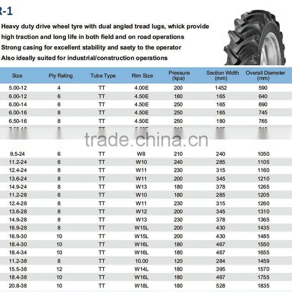 TREADURA Brand Agricultural Tire----Tractor Rear R-1 Farm Tire photo-4