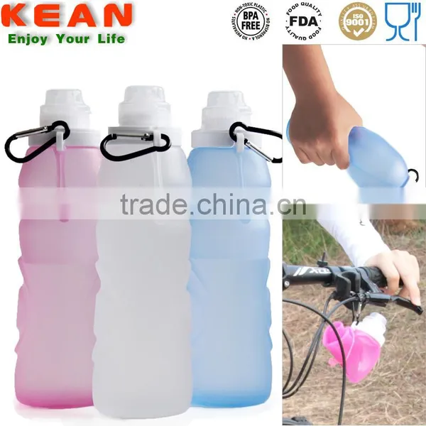 Silicone Foldable Water Bottle 550ml Outdoor Running Hiking photo-6