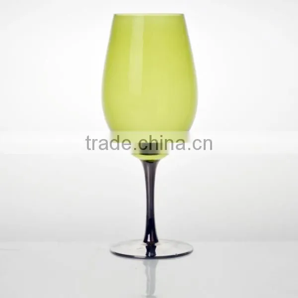 Color Red Wine Glass With Silver Stem and Base photo-4