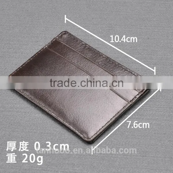 Casual Style Custom Personalized High Quality Car Pocket Wholesale Real Genuine Leather Portable Simple Card Holder photo-3