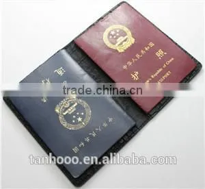 Crocodile Black Leather Passport Hplder