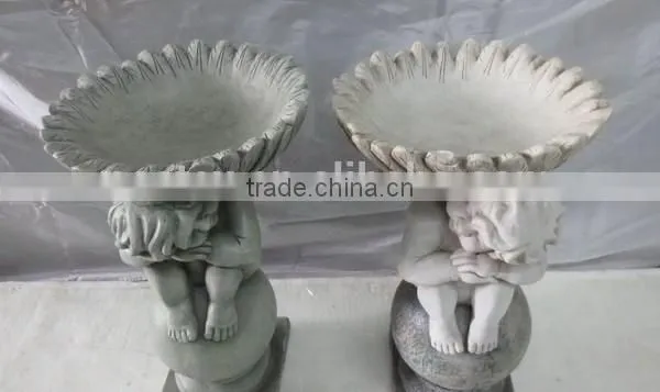 Fiberglass Clay Garden Outdoor Bird Bath photo-3