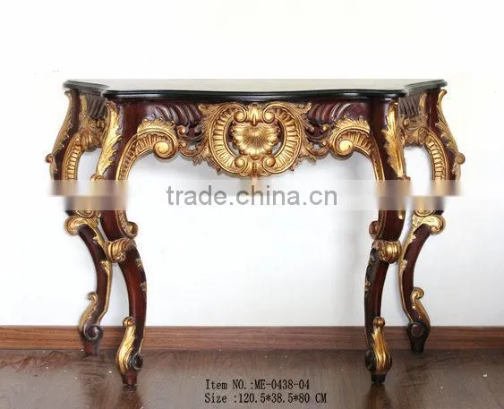 French Style Living Room Furniture Console Desk With Marble Top photo-5
