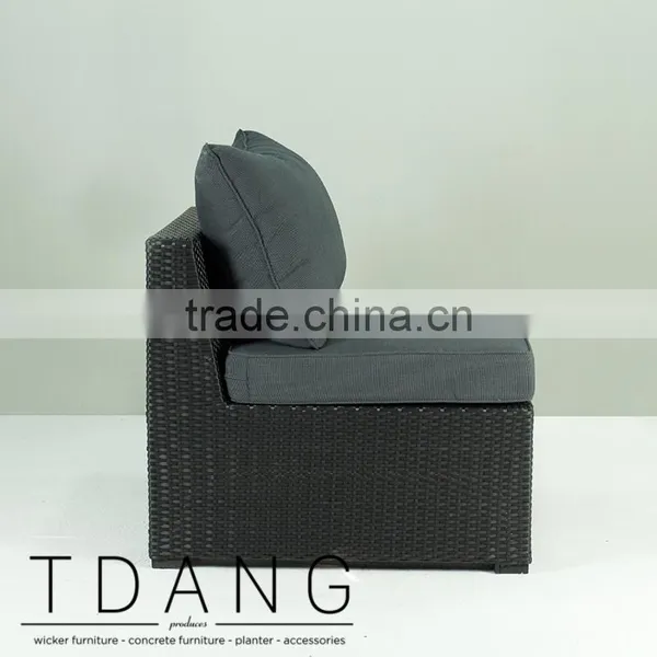 Kessler Wicker Armless Sofa With Cushion - Modulo Wicker Lounge Chair photo-3