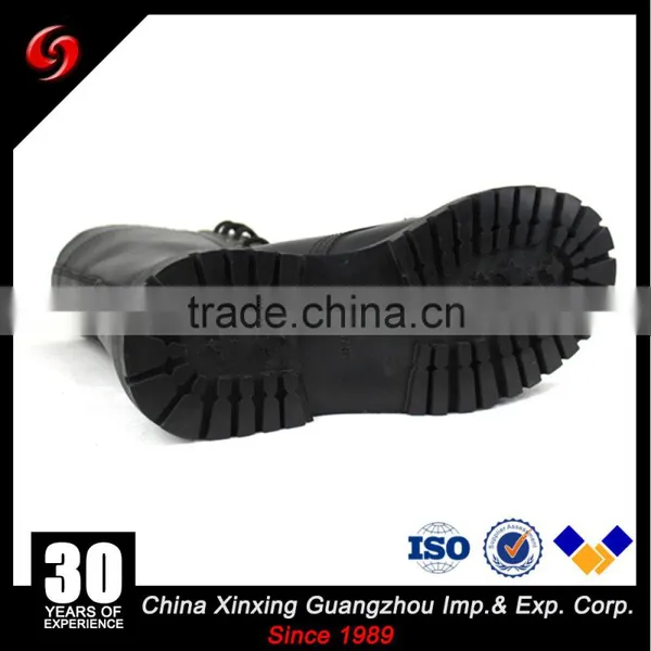 Black Genuine Leather 10 Holes Steel Toe Military Combat Boots photo-4