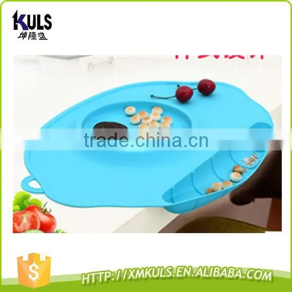 Silicone Placemat Dinner Plate Non-Slips Silicone Cartoon Cute Dinnerware Baby Kids Dinner Plate photo-3