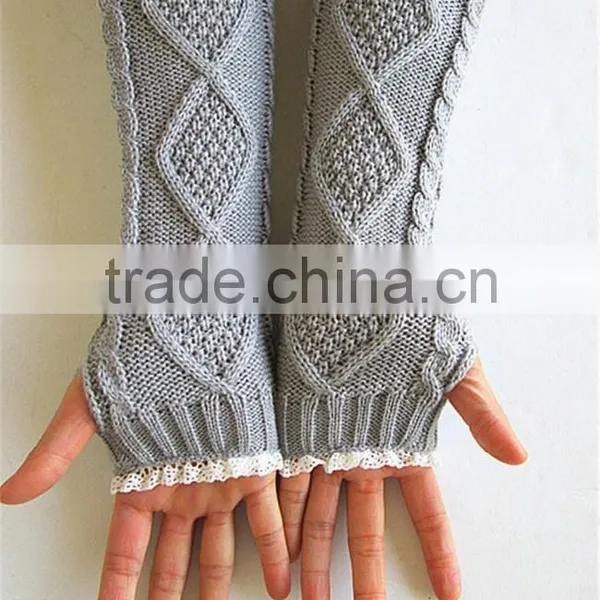 Wholesale Knitting Pattern Women Fingerless Gloves photo-6