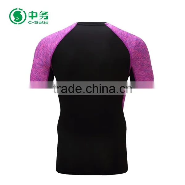 Fashion Design 100% Polyester Quick Dry Gym Wear Men Short Sleeve Fitness T Shirt photo-5
