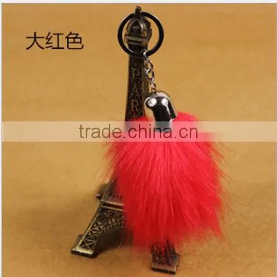 Sale Smal Hot Faux Fox Fur Tail Keyring photo-4