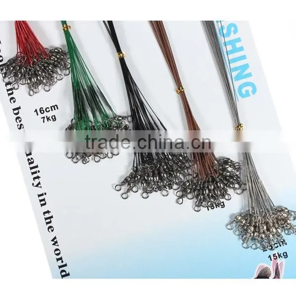 Hot Sale 100pcs/set 5 Colors Stainless Steel Coated Fishing Trace Lure Wire Spinner Leader Hooks Swivel Interlock Snaps photo-5