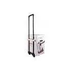 Square White Cardboard Trolley 2 - Wheels With Glossy Varnishing