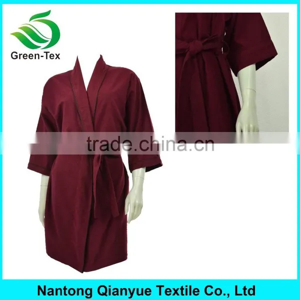 100% Cotton Texture Flannel Sleepwear Thick Women Bath Robe