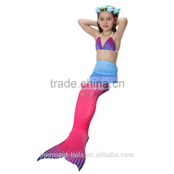 Swimmable Mermaid Tail Costume Swimsuit for Girls Kid Swimming With Bathing Bikini Set photo-6