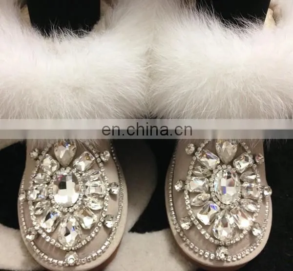 Aidocrystal Factory Price Handmade Shiny Rhinestone Boots New Design Women Best Warm Winter Boots Shoes photo-3
