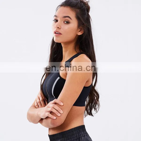 Highly Stretchy Movable Cup Polyester Yoga Ladies Top Sports Wear Plus Size Stylish Sexy Bra With Texting Fabric photo-2