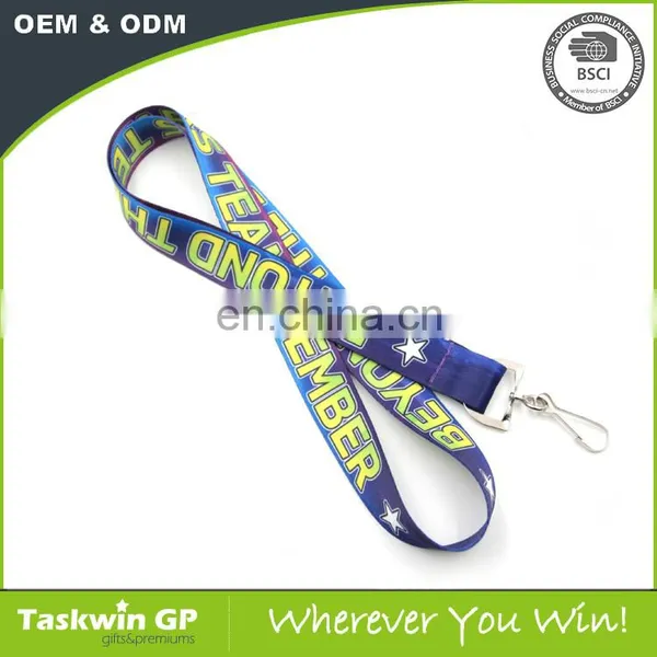 Custom Sublimation Polyester Blue Lanyards With Logo Heat Transfer for Exhibiton photo-6
