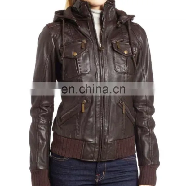 Leather Jacket, Women Finished Leather Jacket, Pakistan photo-2