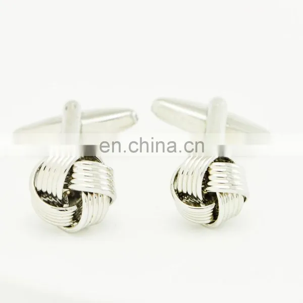 Gold Plated Fashion Design Men Silver Knot Cufflinks photo-3