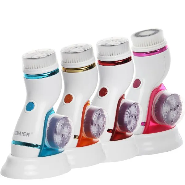 4-1 Rechargeable Facial Cleaning Brush 2019 Amazon Hot Sale Electric Face Scrubber Massage Waterproof Portable Skin Care Tool photo-4