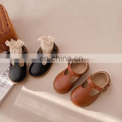 2020 New Girl Temperament Retro Princess Small Leather Shoes Children's Single Shoes Soft Sole Grandma Shoes photo-2