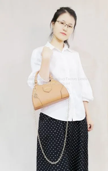 Stylish Ladies Metal Chain Shoulder Tote Bags High Quality Grain Texture Pu Leather Top Handle Satchel Bags photo-2