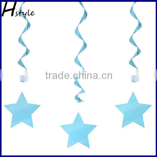 Metallic Dangling Silver Star Swirls /Silver Star Hanging Decoration /Wall Decoration SD057 photo-2