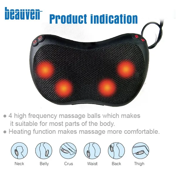 Shiatsu Neck and Back Massager With Soothing Heat for Shoulder Leg Body Muscle Pain Relief for Home Office and Car Use