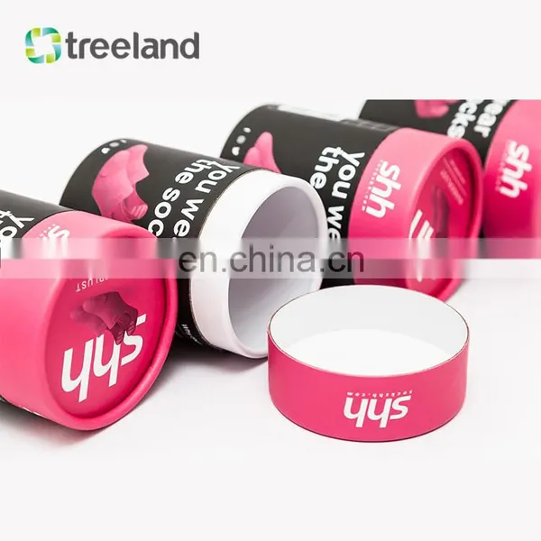 Bio-friendly Paper Tube Packaging for Socks Custom Clothing Packaging Good Quality Cylinder Tube Cardboard photo-2