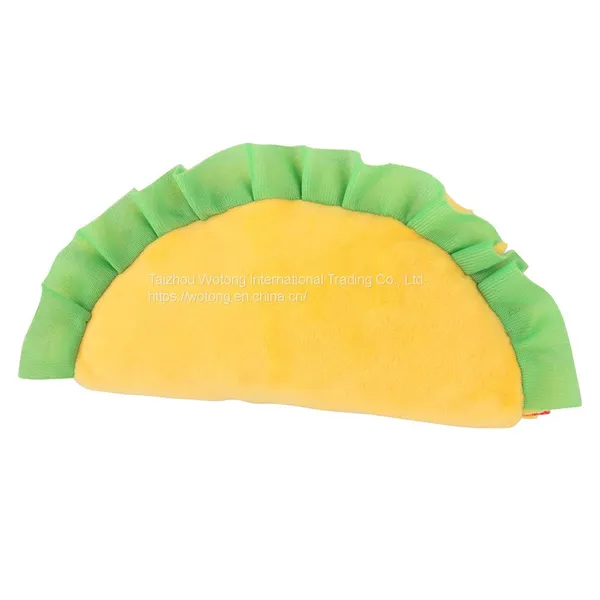 Custom Cute Plush Food Series Taco Soft Durable Chew Resistance Squeaky Pet Plush Dog Toy photo-3