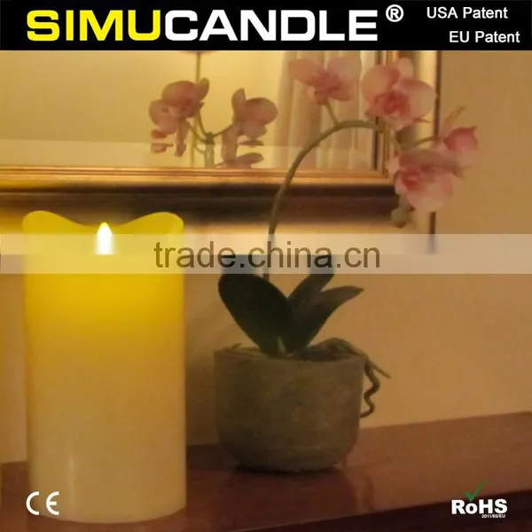 Fancy Design Moving Flame Wick LED Candle With Timer, With USA and EU Patent photo-3