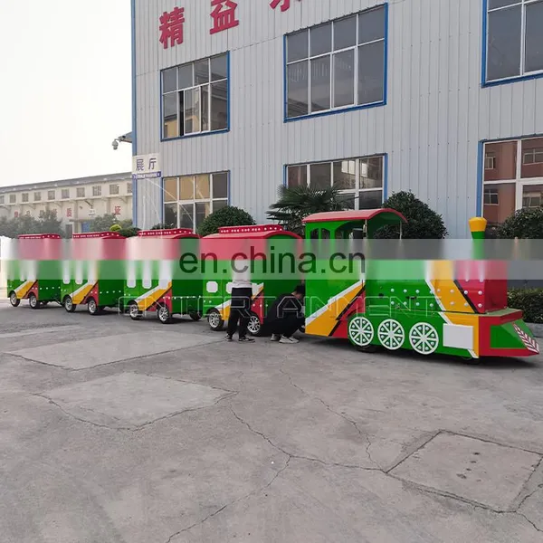 20 Seats Trackless Train Rides Amusement Park Equipment Electric Trackless Tourist Train for Sale photo-4