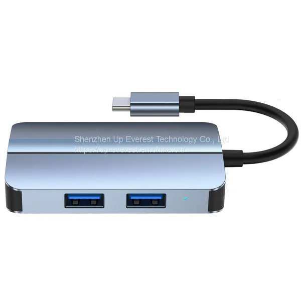 Aluminum Alloy USB Hub 8 in 1 Hub HDMI*1+RJ45+USB3.0*1+USB2.0*1+micro SD*1+SD*1+PD*1+PD2.0*1 photo-2