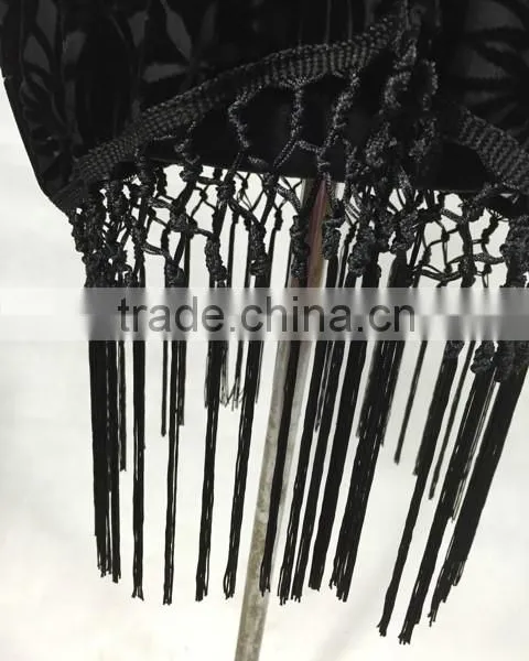 2016 New Black Lace Fabric Sexy Transparent Middle Aged Women Blouse photo-4