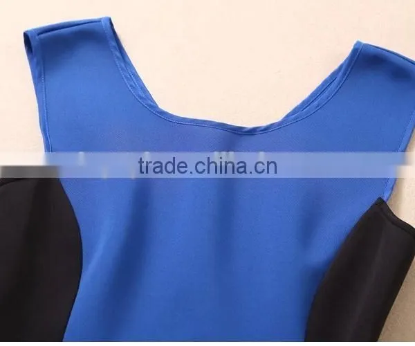 2015 OEM Women's Dresses Color Matching Vest Dress Evening Dress Made in China photo-6