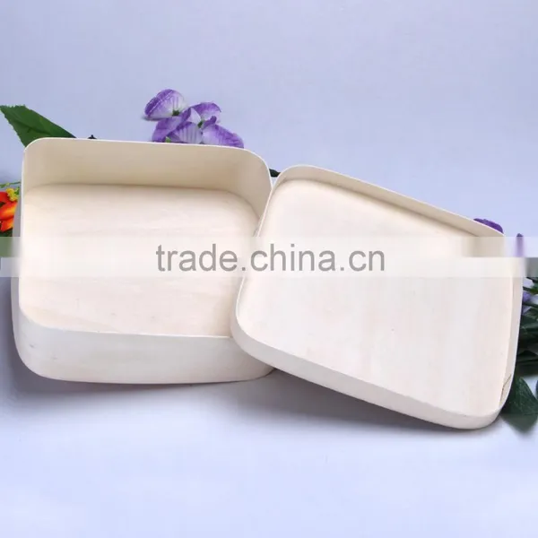 2016 Wholesale Poplar Bark Green Safety Soft Wood Food Box Fast Food Box photo-5