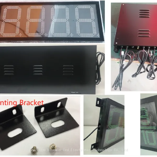 8-24 Inch LED Digital Full Color Gas Price Screen Single or Double Sided Outdoor Oil and Gas Price Sign Format LED Screen photo-2