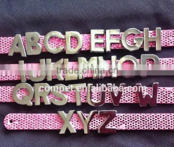 All Sufficient Polished High Quality Personalized Zinc Alloy Metal DIY Plain Slide Alphabet Letters photo-2