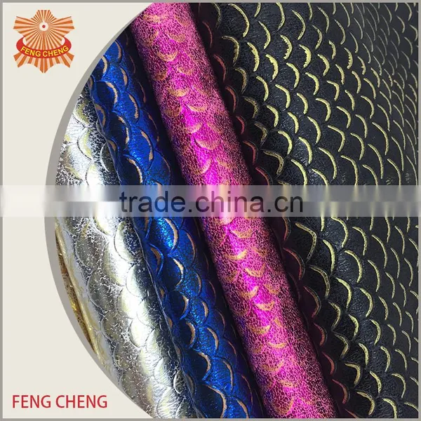 New Style Color Embossed Snake Skin pu Leather photo-2