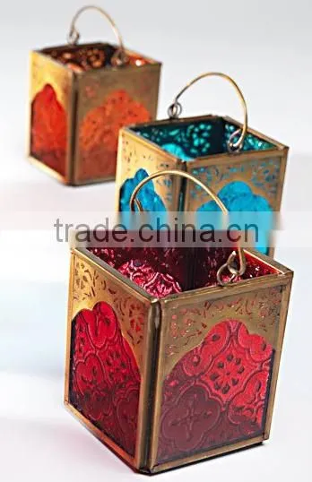 Candle Lantern Colour Glass Votive Sp-421