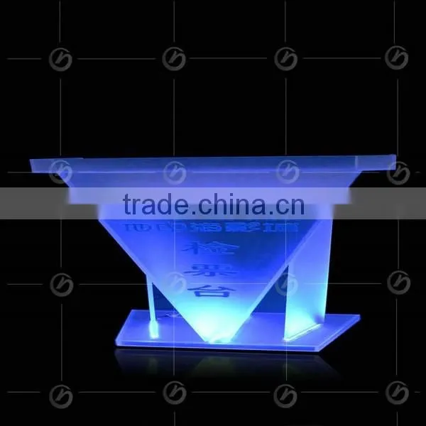 YZ-0076 Clear Acrylic Podium Night Bar Table With LED Light, Night Bar DJ Facade photo-3