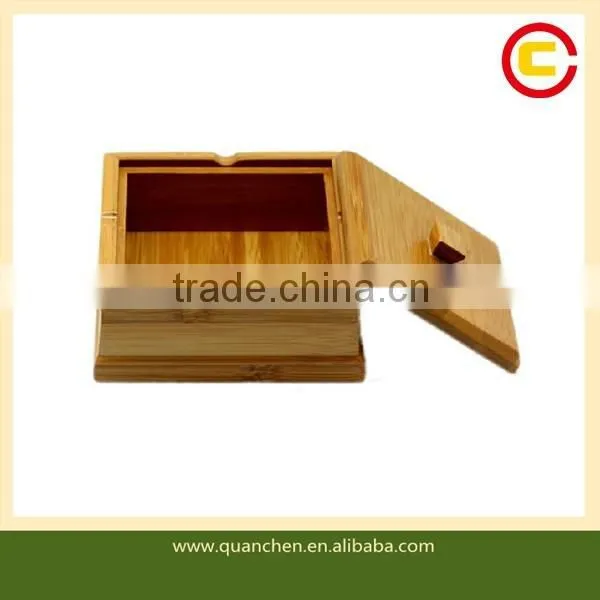 Portable Bamboo Outdoor Ashtray With Lid for Home