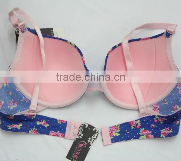 Stylish Rose Print Thin Cup Bra Underwear For Women photo-2