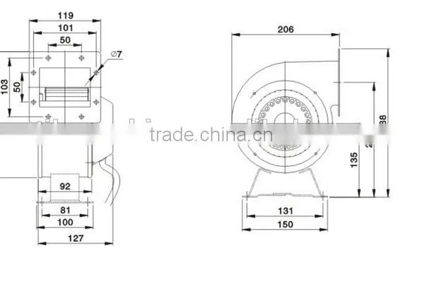 China New High Quality Centrifugal Fan for Air Shower 2500 Cfm photo-3